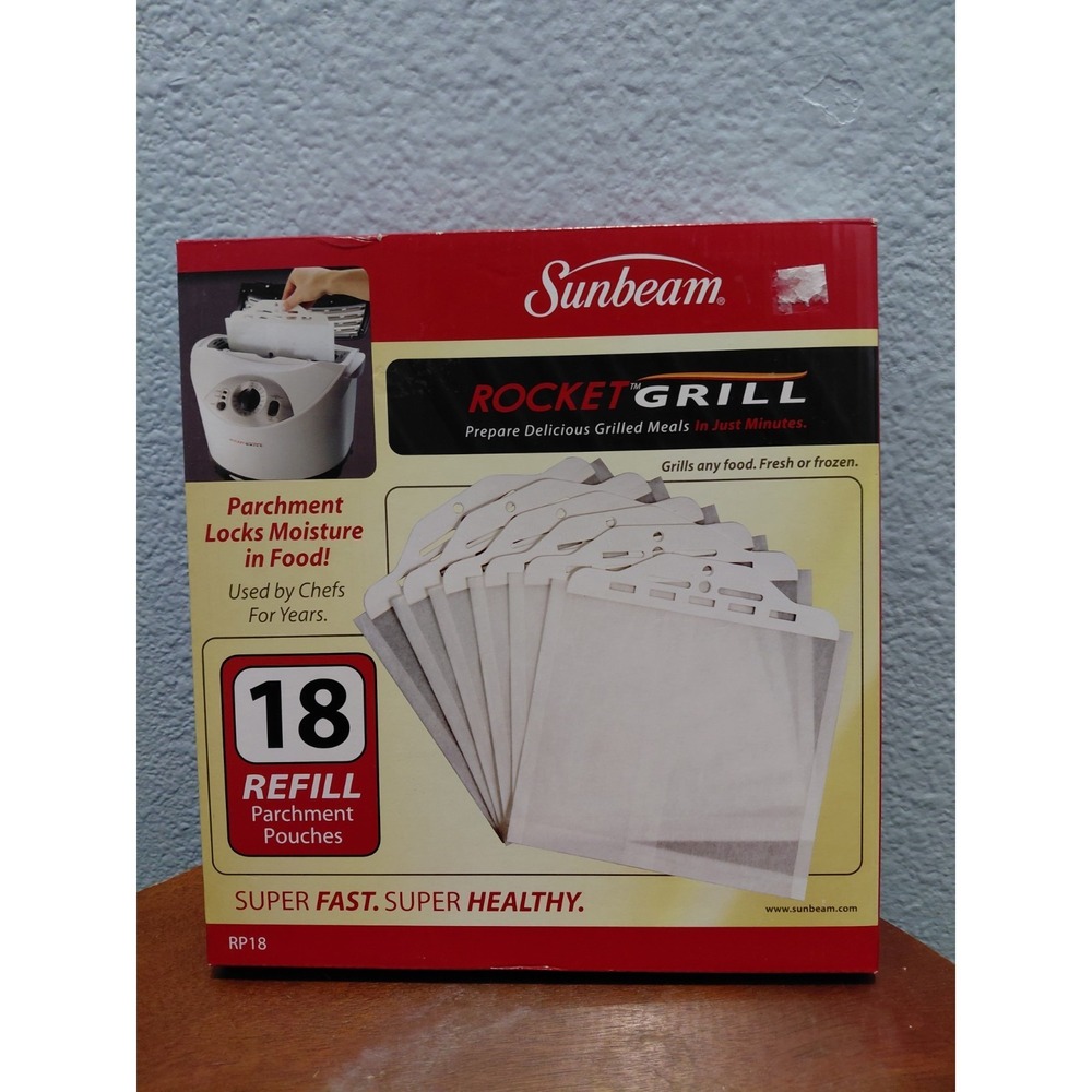 New Sunbeam Rocket Grill Refill 18 Parchment Pouches RP18